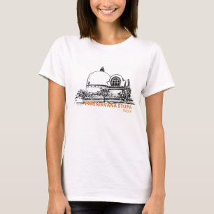 Camiseta Estupa Parinirvana Kushinagar Índia Linha de Tinta