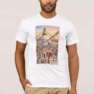 Camiseta Estupa Sagrada Boudhanath Olhos de Buda Arte do Ne