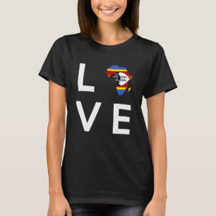Camiseta Eswatini Flag Love Africa Continent Silhouette for