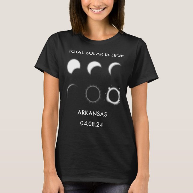 Camiseta Etapas do Eclipse 04 08 24 Total do Eclipse Solar  (Frente)