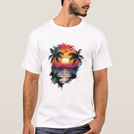 Camiseta Été Tropical Chic | Graphique Vacances Soleil