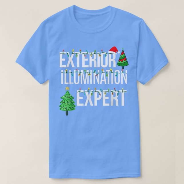 Camiseta Eterior Iluminação Epert Xmas Luzes Santa Hat D (Frente do Design)