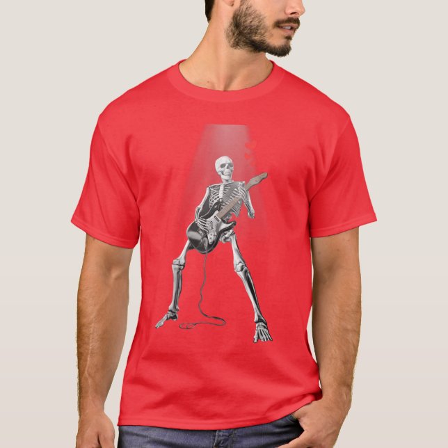 Camiseta Eternal Skeleton Guitarist Vintage girl (Frente)
