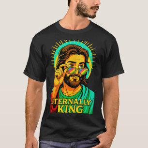 Camiseta Eternamente Rei Jesus Legal Cristão Anime Mangá Po