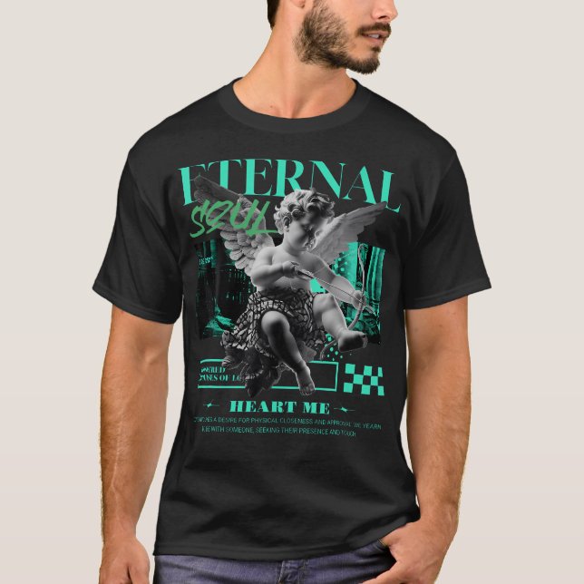 Camiseta Eterno Angel Preto Verde Brilhante 3S Corresponden (Frente)