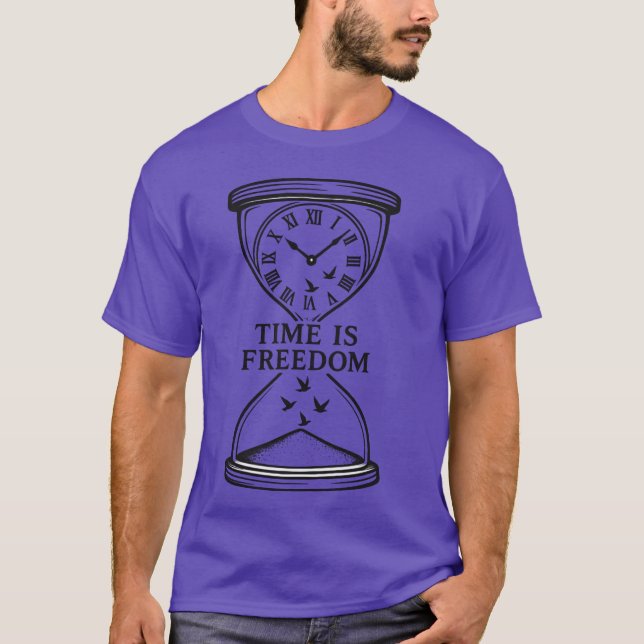 Camiseta Eterno de ampulheta com mensagem de aves e liberda (Frente)