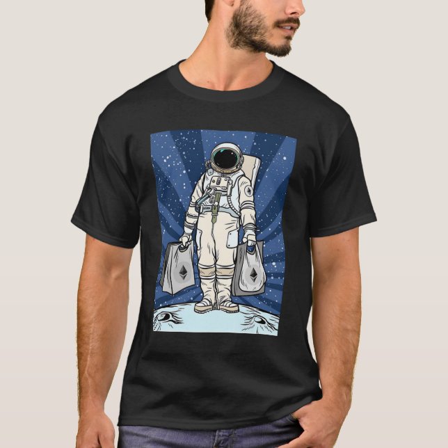 Camiseta Étero Para A Lua Do Homem Espacial ETH Merch (Frente)