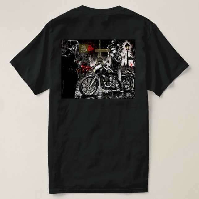 Camiseta "Êtes-vous psychobilly ou motard ?" (Verso do Design)
