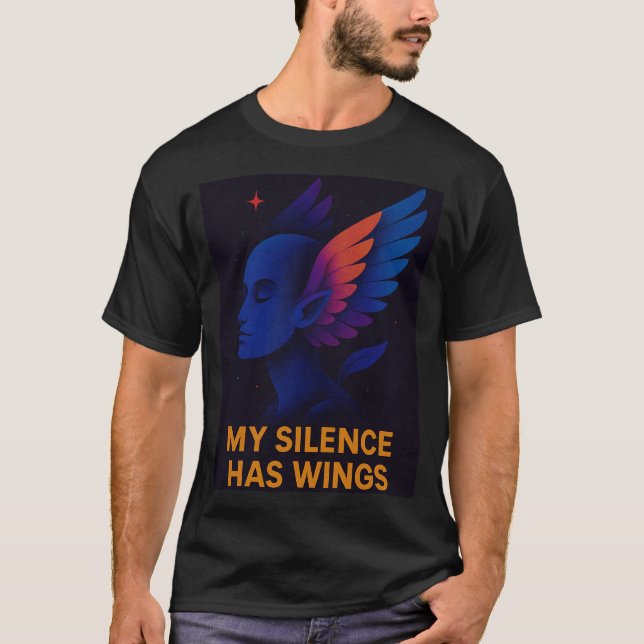 Camiseta Ethereal Angelic Character Neon Illustration (Frente)