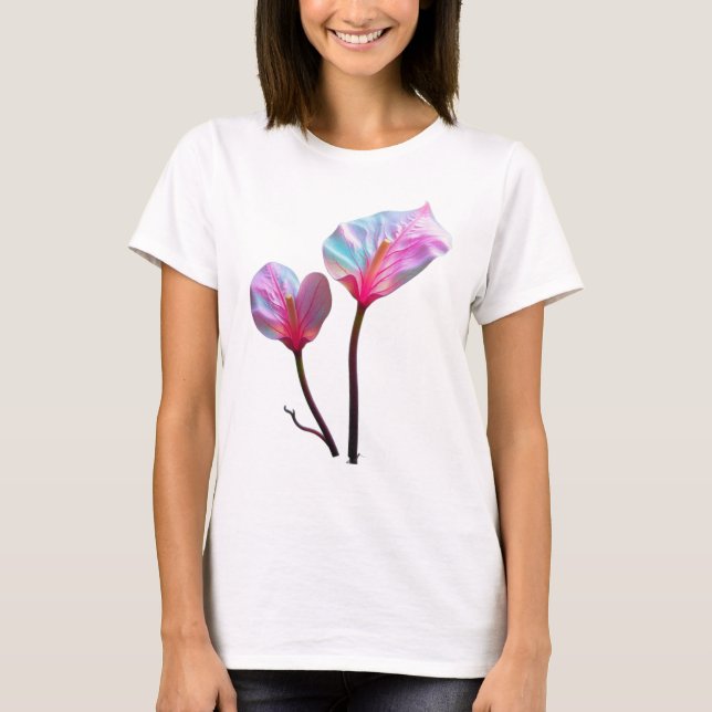 Camiseta ethereal pink flowers (Frente)