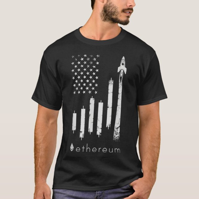 Camiseta ETHEREUM À Lua Crypto ETH Moeda (Frente)