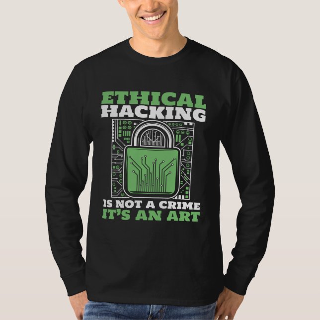 Camiseta Ethical Hacking Not A Crime Ethical Hacking White  (Frente)