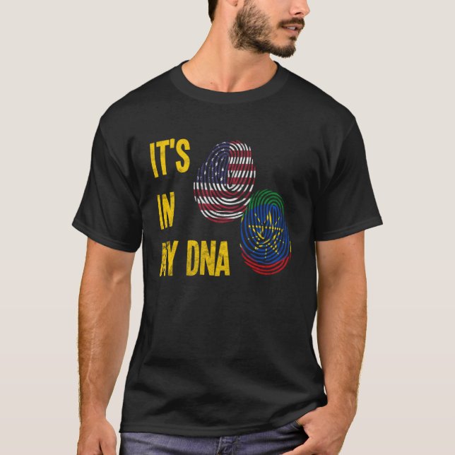 Camiseta Ethiopia Ethiopians Africa Flag Proud DNA American (Frente)