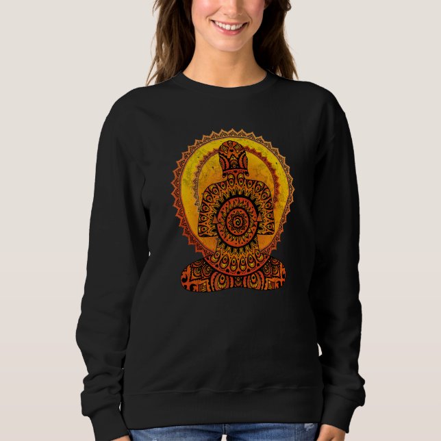Camiseta Ethno Mandala Buddha Tem Uma Dentro De Olhar Para  (Frente)