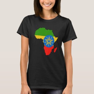 Camiseta Etiópia Bandeira África Continente Silhuette Gift 
