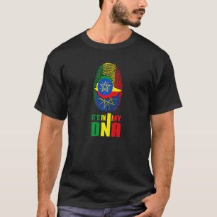 Camiseta Etiópia Está no Meu Mapa de Bandeiras Etíope Dna F