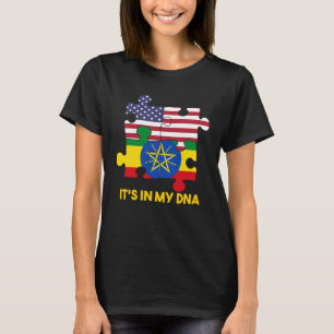 Camiseta Etiópia Etíopes África Bandeira Orgulhoso DNA Amer