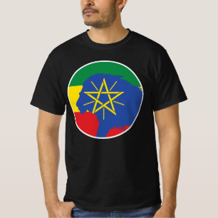 Camiseta Etiópia Leão Etiópia Bandeira Nacional Animal da E