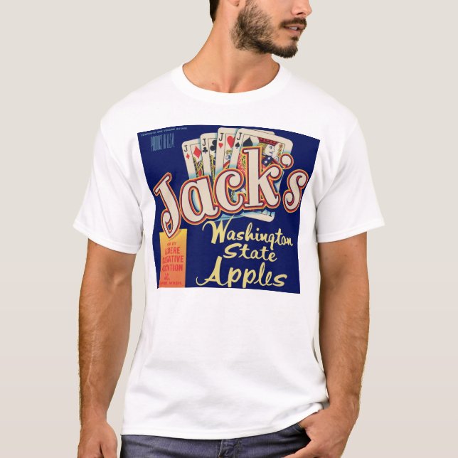 Camiseta Etiqueta da caixa de Maçãs do Estado de Washington (Frente)