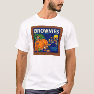 Camiseta Etiqueta da caixa do citrino da marca das brownies