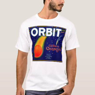 Camiseta Etiqueta da fruta das Laranjas de Órbita do 1920