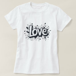 Camiseta Etiqueta de amor monocromática