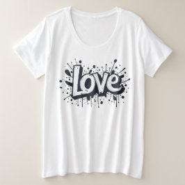 Camiseta Etiqueta de amor monocromática