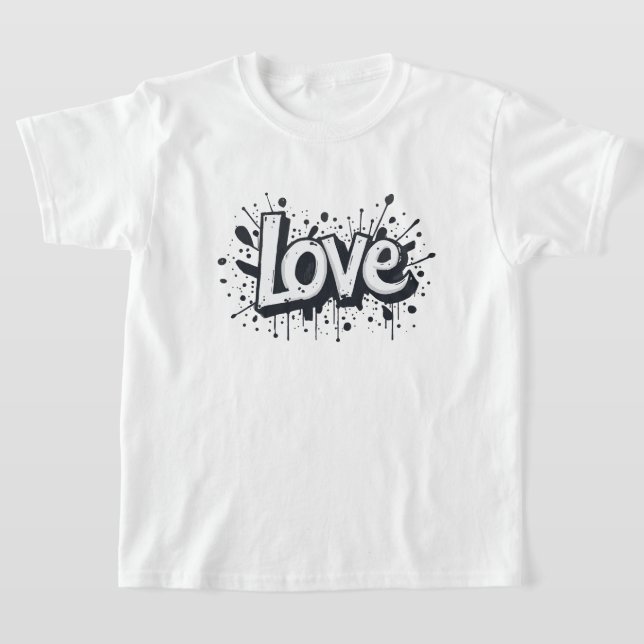 Camiseta Etiqueta de amor monocromática (Postura )