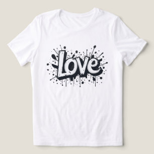 Camiseta Etiqueta de amor monocromática
