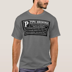 Camiseta Etiqueta de Aviso de Fumagem de Pipe