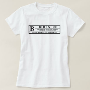 Camiseta Etiqueta de Aviso do Joe Biden