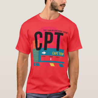Camiseta Etiqueta de Bagagem com Código do Aeroporto CPT Ci