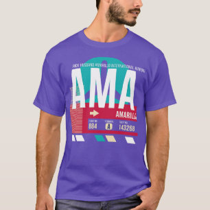 Camiseta Etiqueta de Bagagem de Código do Aeroporto Amarill