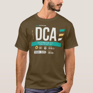 Camiseta Etiqueta de Bagagem de Código do Aeroporto DCA Was