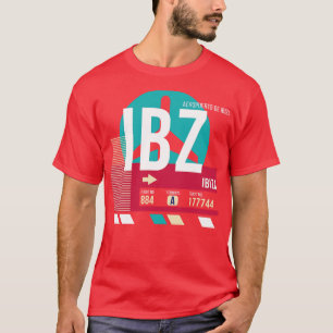 Camiseta Etiqueta de Bagagem de Código IBZ do Aeroporto Ibi