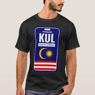 Camiseta Etiqueta De Bagagem De Kuala Lumpur (Kul)