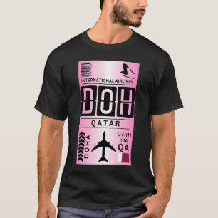 Camiseta Etiqueta de Bagagem do Aeroporto de Catar
