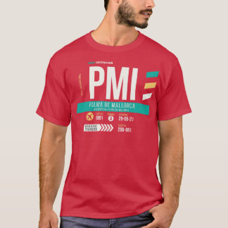 Camiseta Etiqueta de Bagagem do Aeroporto PMI Palma de Maio