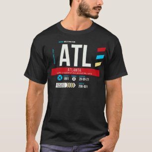 Camiseta Etiqueta de Bagagem do Código do Aeroporto ATL Atl