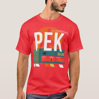 Camiseta Etiqueta de Bagagem do Código do Aeroporto PEK de 