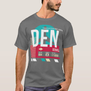 Camiseta Etiqueta de Código de Bagagem do Aeroporto DEN Den