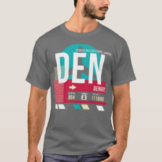 Camiseta Etiqueta de Código de Bagagem do Aeroporto DEN Den