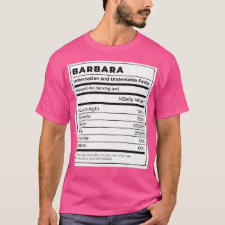 Camiseta Etiqueta de Comida Engraçada Ingredientes Feminino
