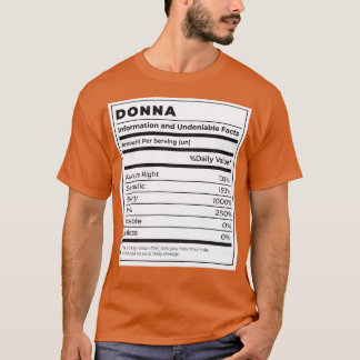 Camiseta Etiqueta de Comida engraçada Ingredientes feminino