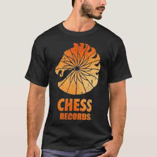 Camiseta Etiqueta de Música de Gravação de Xadrez