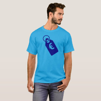 Camiseta Etiqueta de Preço Azul com Símbolo Euro