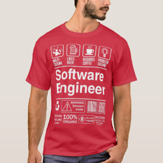Camiseta Etiqueta de produto do Engenheiro de software Doss