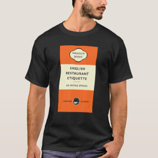 Camiseta Etiqueta de restaurante em inglês Sir Irving Spoon