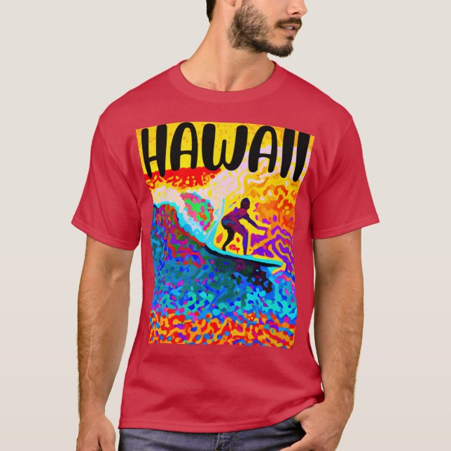 CAMISETA ETIQUETA DE SURFE VINTAGE HAWAII 7 (Frente)