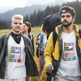 Camiseta Etiqueta de Viagem do Árctico de Groenlândia Nuuk
